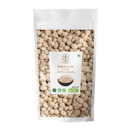 Shiva Organic Phool Makhana: Fox Nut & Gorgon Nut & Popped Lotus Seeds - Direct from Farm, Rich in Antioxidants, Protein & Calcium - All Natural | Vegan | No Colors | Gluten Friendly | NON-GMO | Indian Origin, A Superfood Snacking Delight (5.29 oz) (150 Grams)