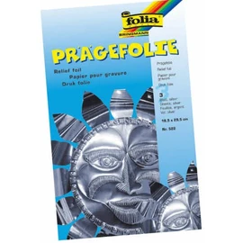 Prägefolie Mappe - 19 x 30 cm, silber, 3 Blatt