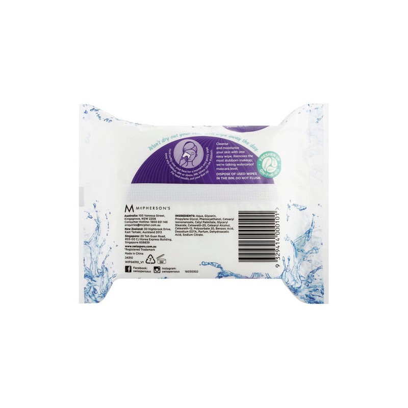 Swisspers Original Facial Wipes 25 Pack