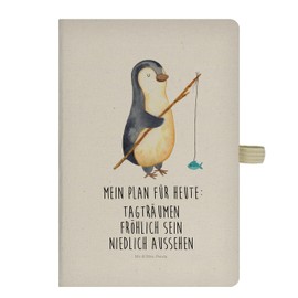 Mr. & Mrs. Panda Writing Book, Journal, DIN A5 Cotton Notebook Penguin Angeler with Slogan – Transparent