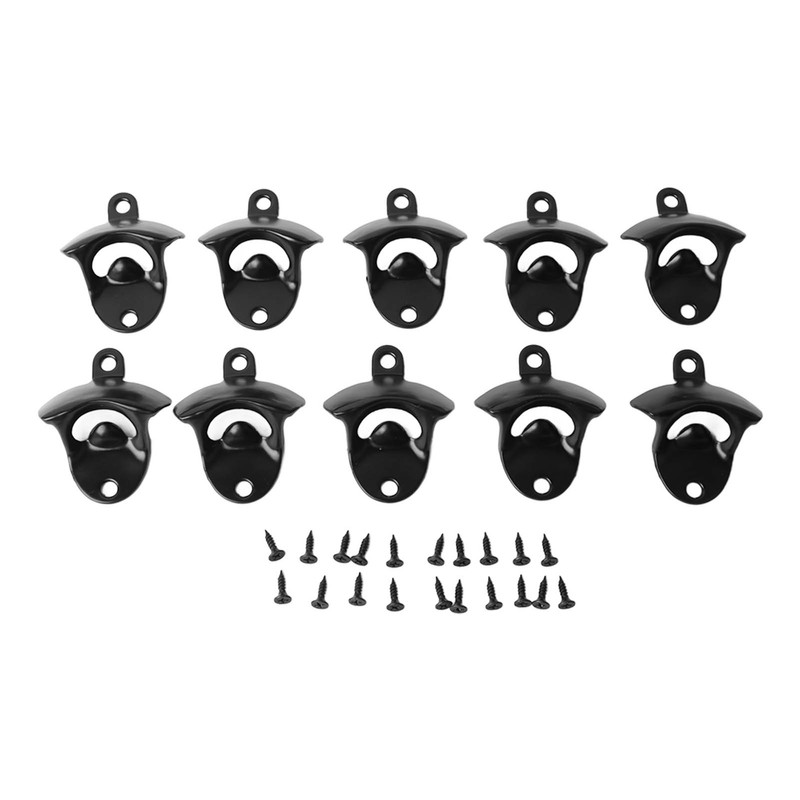 10Pcs Black Beer Bottle Opener Bar Beer Soda Bottle Cap
