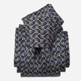 Elizabetta Palio - Printed Silk Tie - Navy - Length: Standard