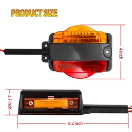 UOIENRT LED Trailer Fender Lights Amber Front Red Rear Trailer Clearance Marker Lights for Car Tail Lights, Warning Lights, Turn Signal Lights