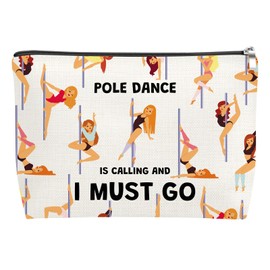 Mxrymvu Pole Dancing Lover Gifts Makeup Bag Pole Dance Gift for Women Dancer Gifts for Coach Teacher Dancing Lovers Cosmetic Bag for Birthday Graduation Christmas Gift Travel Cosmetic Pouch