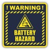 Zirni Battery Hazard Warning Sign Sticker Decal Design 5" X 5"