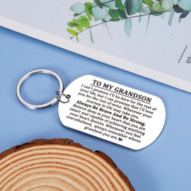 GGOJAGST Easter Gifts for Grandson, Grandson Keychain from Grandma, Grandson Birthday Gifts, Easter Basket for Teen Boys, Grandson Keychain Graduation Easter Basket Stuffers