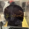 Kendall + Kylie Black Gold Ears Fluffy Faux Fur Pom