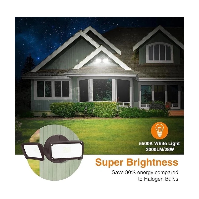 LEPOWER 3000LM LED Flood Light Outdoor Security Light Switch Controlled