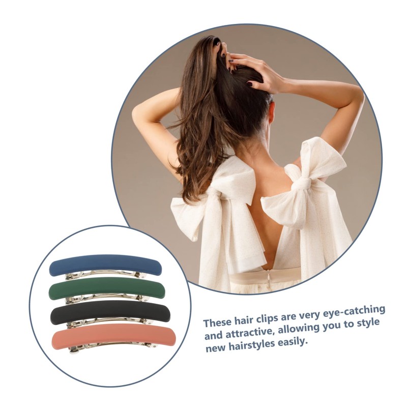 Gatuida 4pcs French Hair Barrette Clips Durable Ponytail Holders for