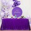B-COOL Sequin Tablecloth Christmas Tablecloths 90x156 Inch Seamless Purple Table