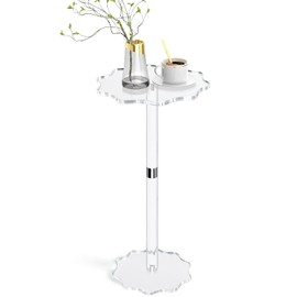 Chihutown Drink Table, Acrylic Side Table, 10×10×20in Drink Tables for Small Spaces, Plant Stand, Acrylics Furniture, Home Decorations for Living Room, Home Decor Accents (Acrylic)