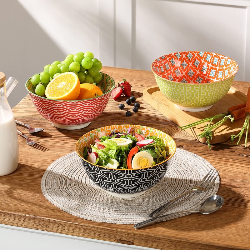 Metahom Salad Soup Bowls, Large Serving Bowls for Pho, Pasta