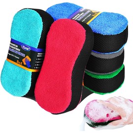 2 Piezas Esponjas Gigantes para Lavado de Auto y Carro, Colores aleatorios Ksiin Esponjas de Malla Suave sin Arañazos, Súper Absorbentes y Reutilizables, para Camioneta, SUV, Camión, Barco y Moto