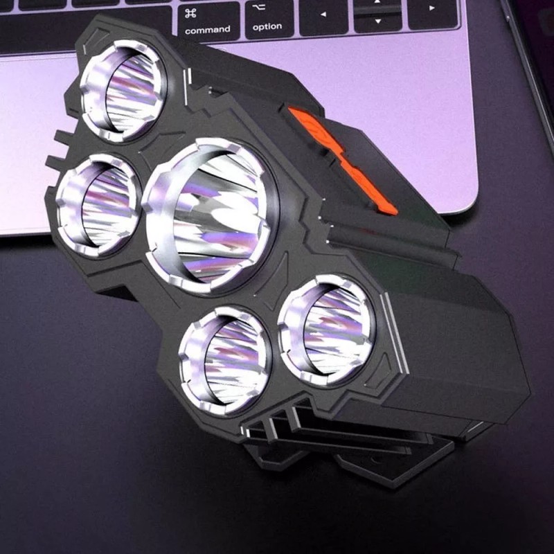Maíz Lampara Led Minero Tactica Cabeza Recargable Usb Linterna