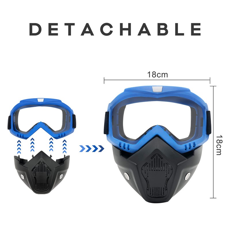 2 Pack Tactical Mask Detachable Goggle Masks Compatible with Nerf
