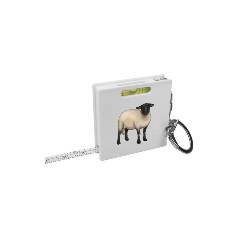 Azeeda 'Suffolk Sheep' Keyring Tape Measure/Spirit Level Tool (KM00036604)