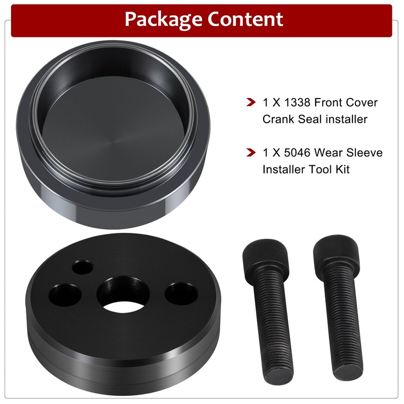 1338 Front Cover Crankshaft Seal Installer &5046 Wear Sleeve Installer