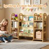 Kids Bookshelf and Toy Storage Organizer, Wood Book Shelf for