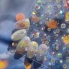 Laser Aurora Shell Soap Bubble Nail Stickers Flash Light Water