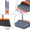 kelamayi Upgrade Broom and Dustpan Set, Self-Cleaning with Dustpan Teeth,