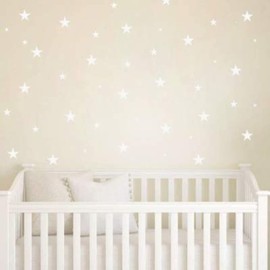 The Boho Design Stars Wall Decals Peel and Stick for Kids, Baby Bedroom Nursery and Living Room, Tribal TeePees Vinyl Wall Stickers Decor (White)