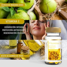 Cpsulas Faciales de Vitamina E 90 cpsulas Twist-Off Antioxidante, Hidratante y Revitalizante