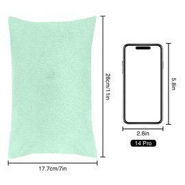 Winmany Small Pillow 11" x 7" Mini Pillow with Removable Plush Pillowcase Rectangular Cushion Wrist Knee Neck Lumbar Travel Tiny Pillow for Adult,Pets,Dog (Green)
