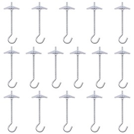 Keadic 16 Sets M4×75mm Heavy Duty Ceiling Hooks Steel Hooks with Spring Toggle Wing Screws Pot Hanger Hooks for Hanging Plants Ceiling Mount Wall Mount