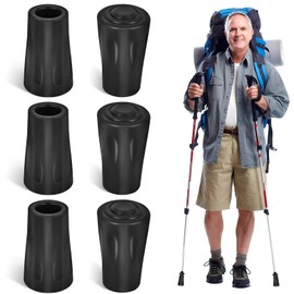 Rubber Buffer for Hiking Poles [Pack of 6], Professional Hiking Pole Attachment Set for Nordic Walking Poles, Black, 11 mm for Leki Rubber Buffers, Replacement Rubber Buffer for Trekking/Urban Walking