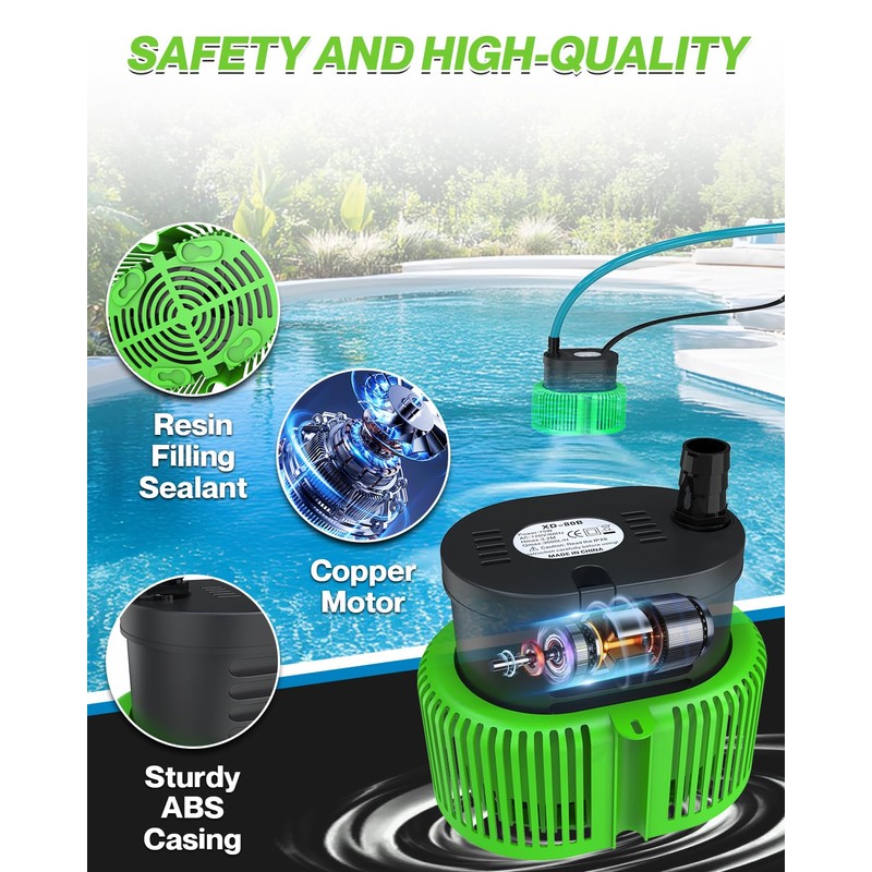 Pool Cover Pump above Ground - Submersible Water Sump Pump
