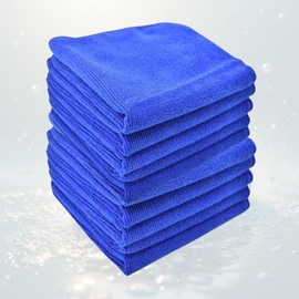 TBRAX Car Wash Towel, Microfiber Cleaning Cloth (Approx. 11.8 x 11.8 inches (30 x 30 cm), Color: Blue (Pack of 10)