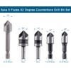 Aracombie 5pcs 5 Flutes 82 Degree Counterbore Drill Bit Set