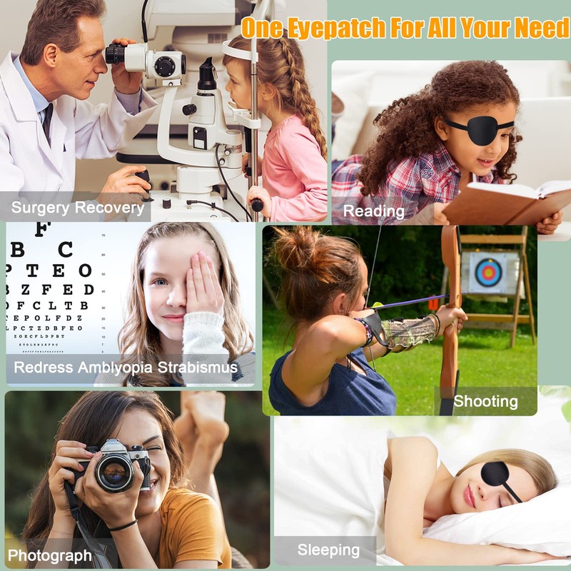 2PCS Eye Patch, Medical Eye Patches for Adults Kids Adjustable