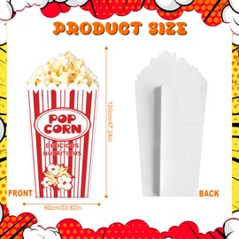 4 Feet Carnival Circus Decoration Popcorn Box Cardboard Cutout Standup Large Striped Red & White Popcorn Box Photo Props Party Back Drops for Movie Night, Carnivals, Theme Party, Circus, Theater