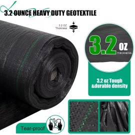 Autopartsstar Heavy Duty 6' x 300' Woven Ground Cover Landscape Fabric 3.2-ounce Weed Barrier
