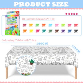 Kids Giant Forest Animals Coloring Poster with 18 Paint Pens,47x71inch Colouring Table Cover Jumbo Paper Coloring Tablecloth for Kids Boys Jungle Animals Party Supplies Birthday Crafts Gift Doodle Art