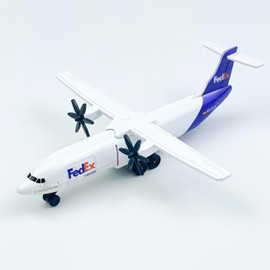 WngAur Die-Cast Propeller FedEx Airplane Model – 6 Inch Alloy Plane with Rolling Wheels – Miniature Aircraft Collectors & Aviation Enthusiasts