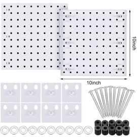 JALCH Comprehensive Pegboard Organizer Kit Modular Wall-Mounted Storage System with Multiple Pegboards and Accessories for Garage, Kitchen, Office and Craft Room Easy Installation, White