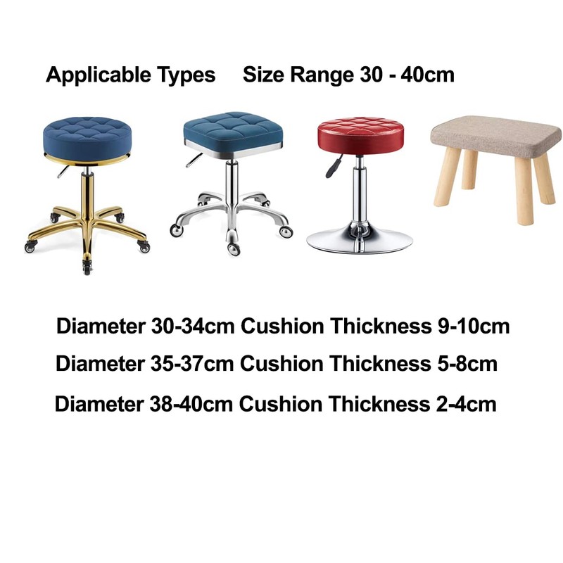 HuaLiSiJi Round Stool Covers 12-15.7 Inch/30-40cm Bar Stool Covers Velvet,