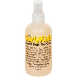 CurlyKids Super Hair Detangler Spray for Curly Hair - Effortless Knot Removal, Frizz-Free Curls & Smooth Styling - Haircare for Curly, Kinky, Coily & Wavy Hair - Safe & Gentle Formula for Kids - 6oz