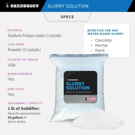 Sandbaggy Concrete Slurry Solution Solidifier (Made in the USA) - CAS# 9003-04-7 - 5