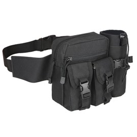 TRIWONDER Waist Pouch Water Bottle Holder Military Tactical Bag Water Bottle Pouch Waterproof Sport Cycling Hiking Running Jogging Climbing Excursion Waist Bag, 01black