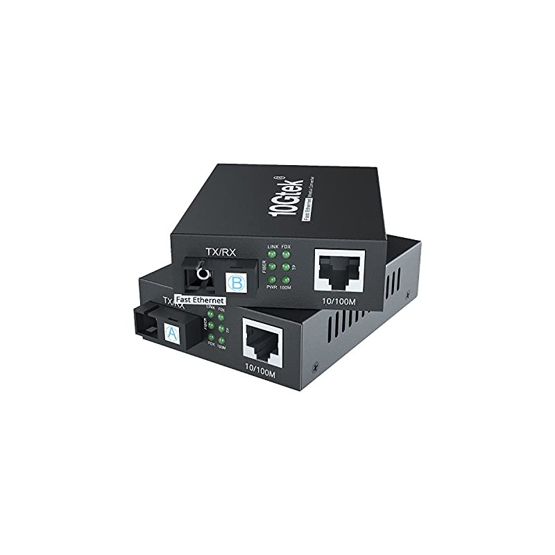 a Pair of Fast Ethernet Media Converters, 10/100Mbps Bi-Directional Single-Mode