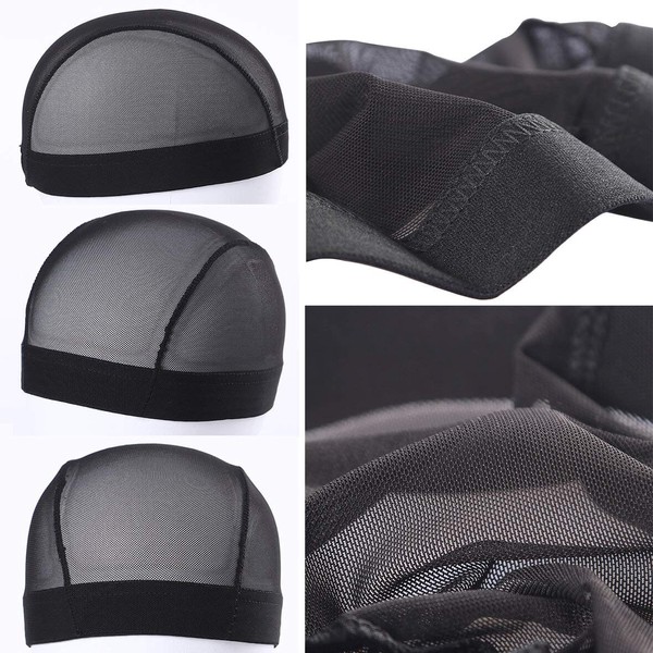 Xtrend 5 Pcs Wig Caps For Making Wigs, Stretchable, Comfortable, Dome Wig Cap For Men And Women（Black Wig Cap L)