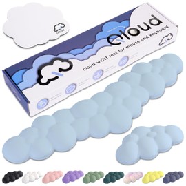 Qloud Cloud Wrist Rest Keyboard – Cloud Palm Rest Keyboard Rest Desk Cloud Wrist Pad – Keyboard Wrist Rest for Computer Keyboard Gaming Wrist Rest Cloud Arm Rest Keyboard Wrist Pad - Light Blue