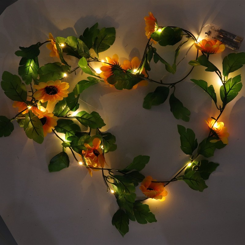 3 Pcs Sunflower String Lights 7.8ft 20 LED Battery Powered