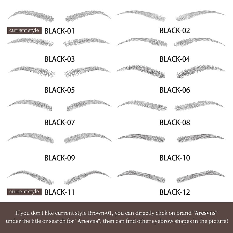 Eyebrow Tattoo Stickers!66 Pairs Newly Improved Black Realistic 4D Fake