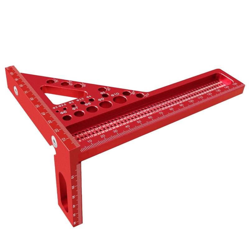 3D Multi Angle Measuring Ruler, Aluminum Alloy Triangle Tool, Hole
