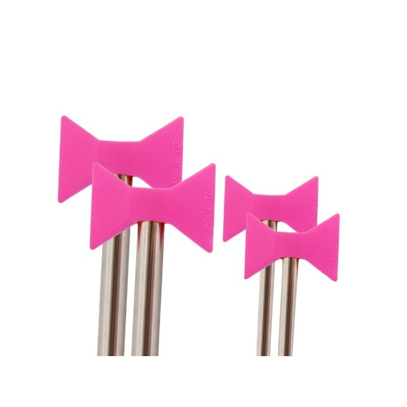 Pixie Tip Anti-Aging Straw Tip (Pink, 2 Smalls + 2