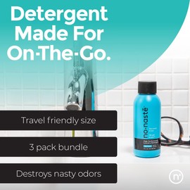 Nonaste Performance Travel Laundry Detergent Liquid - Zen Fresh, 3 Fl Oz (Pack of 3), 9 Loads - Travel Size Laundry Detergent for Workout Clothes & More - TSA Compliant Travel Size Detergent